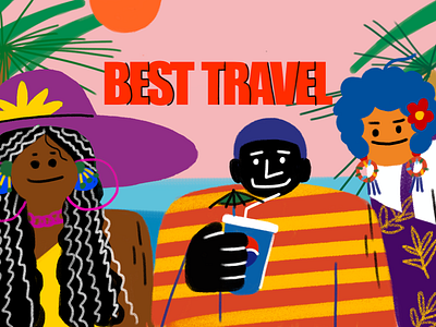 Best Travel branding design illustration typography website