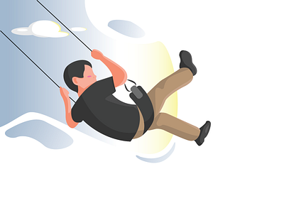 Swinging kid flat illustration illustration art minimal ui vector