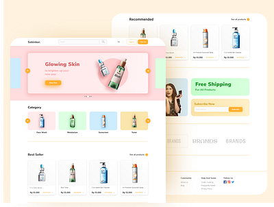 Skincare E-Commerce clean ui design ecommerce skincare ui ux web web design