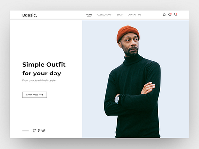 Baesic header fashion web design clean ui design fashion design minimal ui uiuxdesign userinterfacedesign ux webdesign website