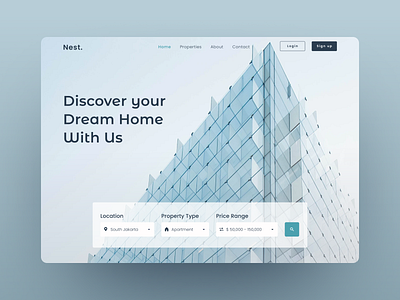 Exploration - Properti Web Header Design clean ui design header design house landingpage minimal property ui uidesign ux web design webdesign