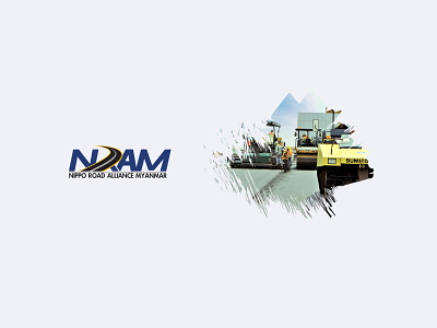 NRAM - Logo Development brand logo branding construction design japan logo myanmar road logo road work yangon