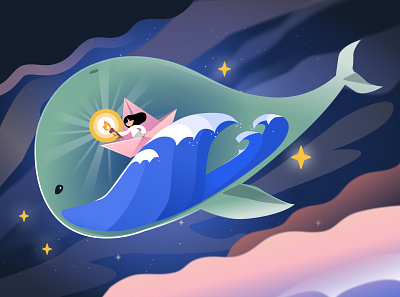 In The Whale clean illustration ui uiillustration ux