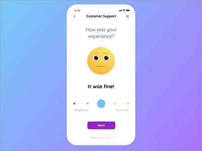 Customer Experience with Rating Slider for iOS animation app customer experience cx emoticons rating sketch ui ui app ux