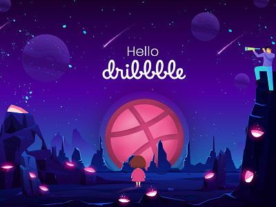 Hello Dribbble branding dribbble dribbble inspiration dribbble invite dribbbleweeklywarmup illustration typography vector