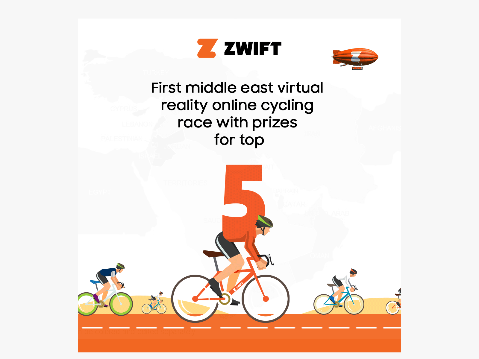 ZWIFT Gif animated animation clouds cycle gif orange logo road track