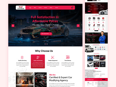 Car Modz Modifiying Car Service Landing Page adobe photoshop car car modification car ui design figma ui uiux web design website