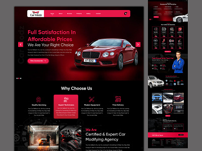 Car Modz Modifiying Car- Landing Page car car website modiying car ui ui design uiux web design website