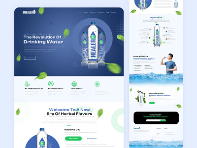 Healer Herbal Water Landing Page adobe photoshop design graphicdesign ui ui design uiux web design website