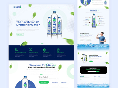 Healer Herbal Water Landing Page adobe photoshop design graphicdesign ui ui design uiux web design website
