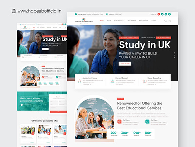 Study Abroad Website Landing Page adobe photoshop design figma ui ui design uiux web design website