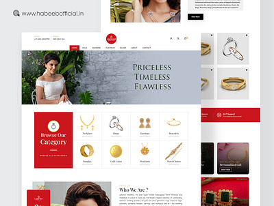 Jewellery Website Landing Page Design adobe photoshop design ui ui design uiux web design website