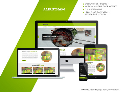 Amrutham coconut oil product website uiux website