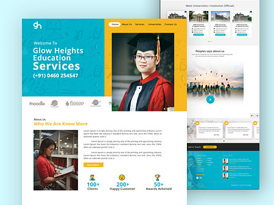 glow height education Consultancy Website Ui Design