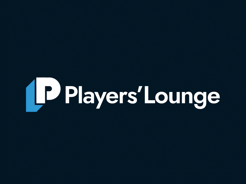 Players'Lounge logo animated animation brand button design esports gaming identity logo motion pl type