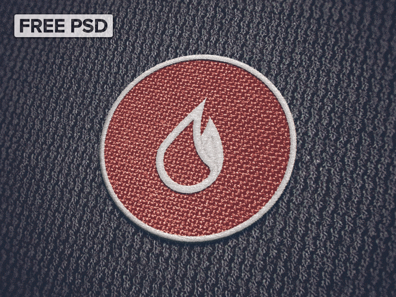 Free patch PSD badge brand free freebie icon logo mock mockup patch psd symbol texture