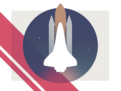 Space Shuttle Discovery launch astronaut design icon illustration launch logo rocket sky space spaceship stars vector