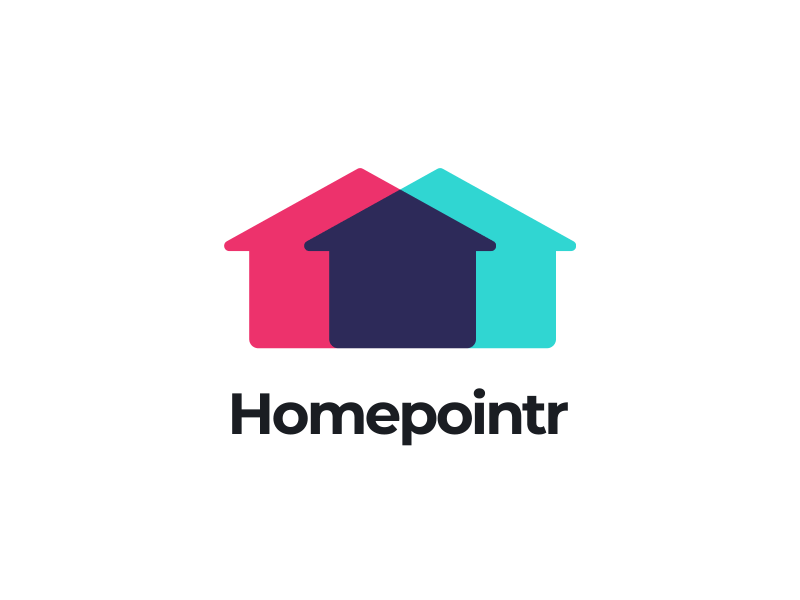 Homepointr Logo identity brand logo gif animation housing property pointer point arrow house home