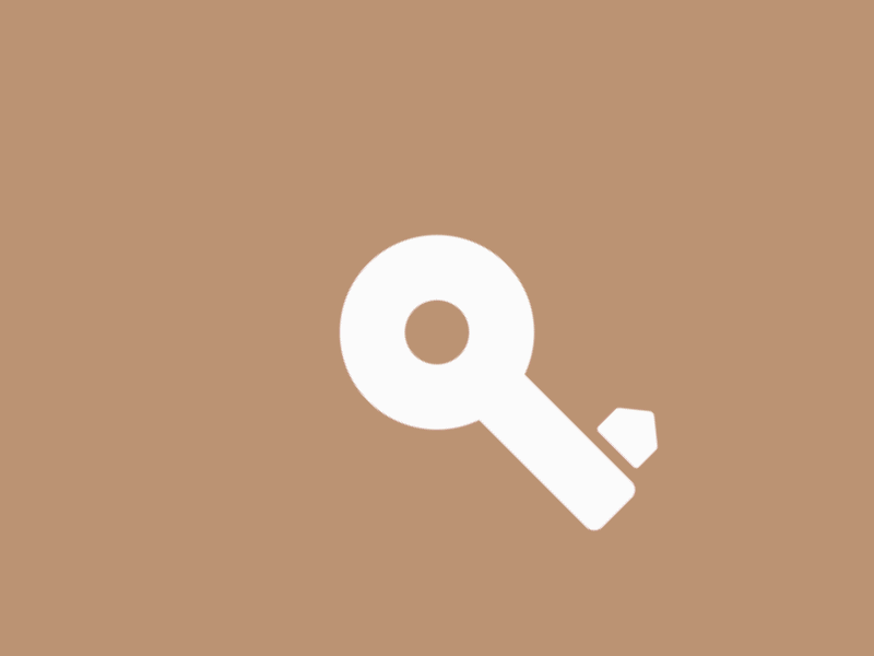 Rent logo animated brand home house key lock logo magnifying glass real estate rent search unlock