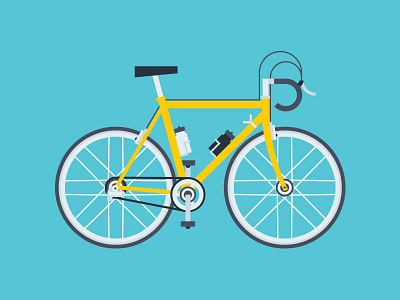 Yellow bike bike cycle illustration race racebike