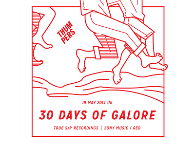 THUMPERS - 30 Days of Galore 04-1 illustration john legs marcus music red thumpers toes uk vector white