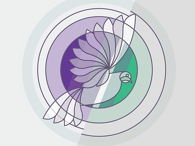 P R / D E S abstract band bird dove green illustration music prides purple synthpop uk vector