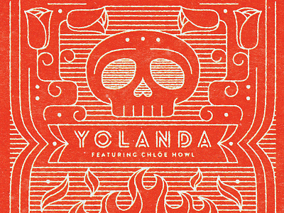 YOLANDA ep fire geometric illustration line music skull texture thumpers together vector yolanda