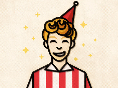 Birthday Greetings birthday face hair lineart party portrait red sparkle stripes texture thumpers vector