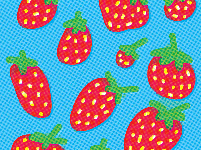 Strawberries bright doodle fruit pattern strawberries strawberry test