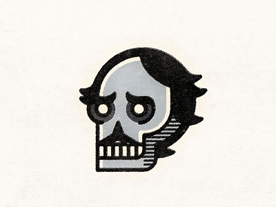 Edgar Skullan Poe black dead edgar allan poe halloween skull skull a day skulltober the raven