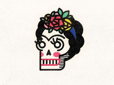 Frida Skullo artist flowers frida frida kahlo halloween kahlo portrait skull skull a day skulltober