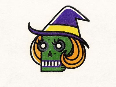 Skwitch green halloween hat skull skull a day skulltober witch