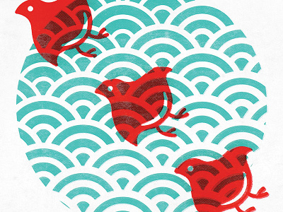 C H I D O R I bird chidori circle geometric japanese nami pattern repititive sea wafu wave waves