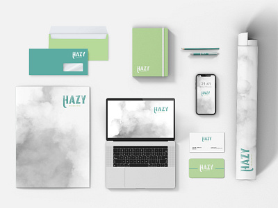 Hazy Mokup 1600x1200 brand design icon logo tri fold brochure ui