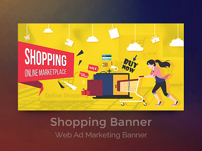 Shopping Banner design icon vector