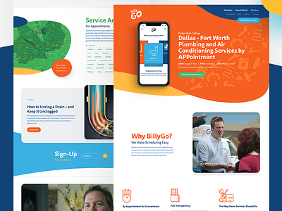 BillyGO Marketing Website app marketing orange responsive ui uiux ux web web design