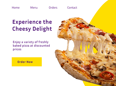 A simple pizza shop landing page design pizza landing page typography ui