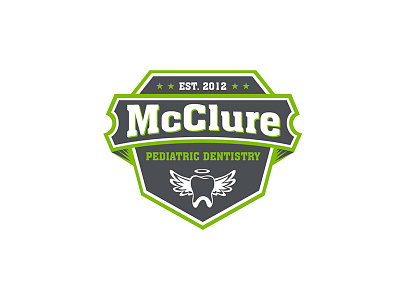 McClure Pediatric Dentistry Logo badge branding dental dentist identity logo tooth