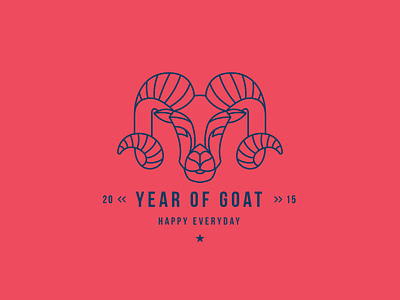 Year of Goat 2015 animal goat happy happy new year icon line art new year sheep