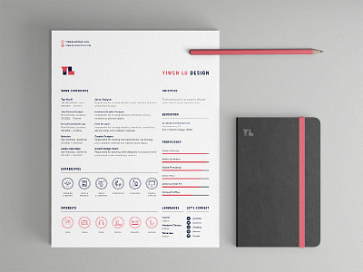 Yiwen Lu Resume branding clean cv design logo minimal portfolio print profile resume self promotion