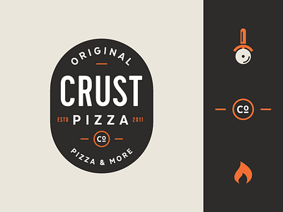 Crust Pizza Co. brand chicago crust design fire food identity logo pizza restaurant slice