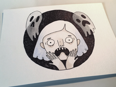 Gasp! gasp ghosts watercolor