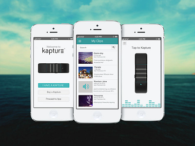 Kapture Audio Mobile App audio branding designtomatter kapture mobiledesign sanfrancisco userexperience userinterface