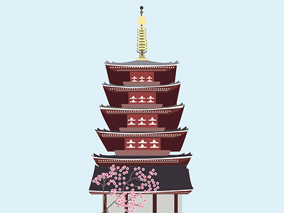 Tokyo Sensoji Temple flatdesign graphicdesign icon illustrator tokyo vector wallart