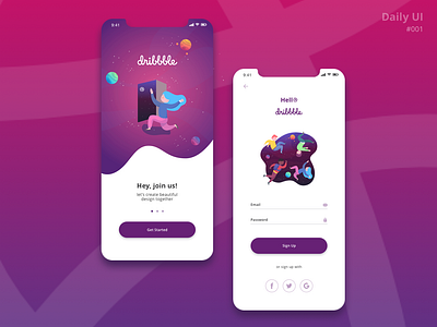 Sign Up. Daily UI #1 dailyui 001