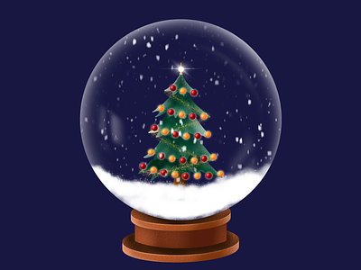 Merry Christmas animation art christmas design gif gifts illustration present procreate snowball snowfall snowflake winter tree