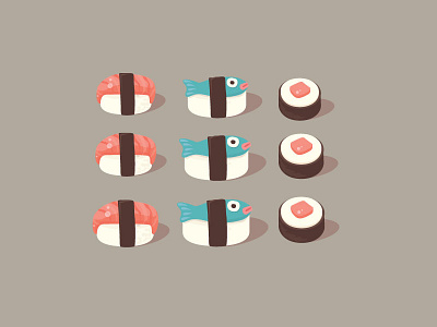 Sushi Master fish food illustration rolls sushi