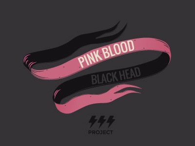 Pink blood. Black head project black logo pink