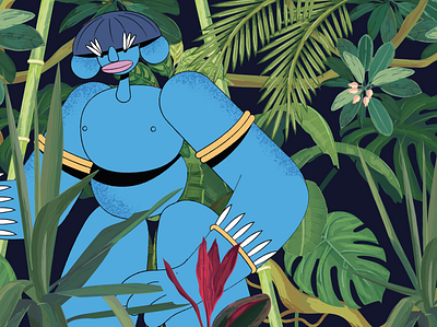 Brazilian gods botanical character flat illustration vector
