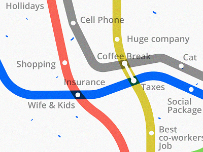 Metro Map art flat info lines metro social